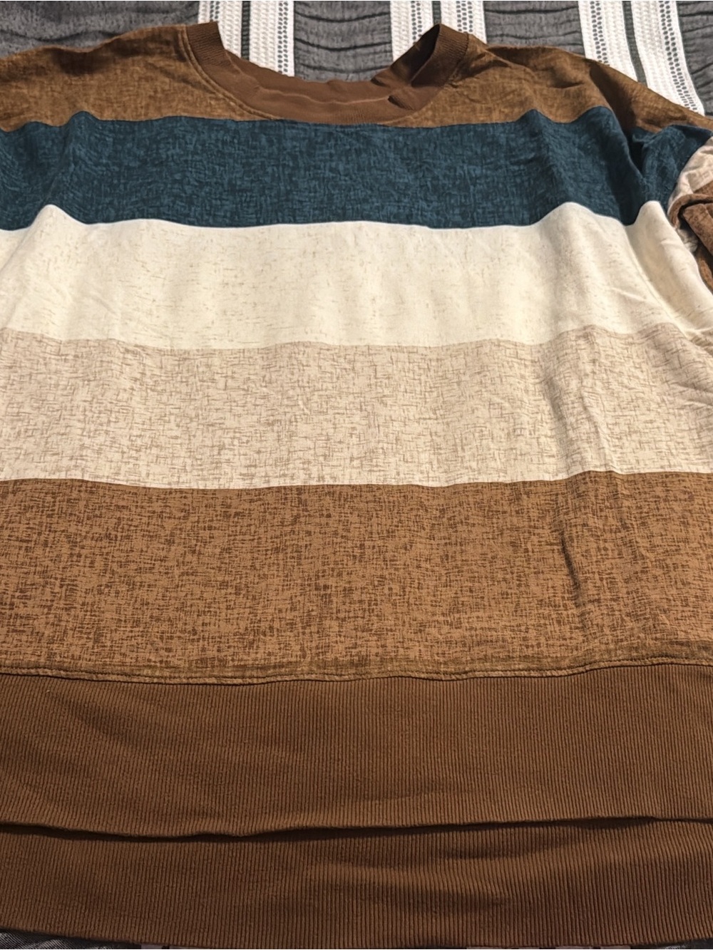 LuLaRoe Crewneck Sweater in Brown, Blue, Cream